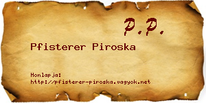 Pfisterer Piroska névjegykártya